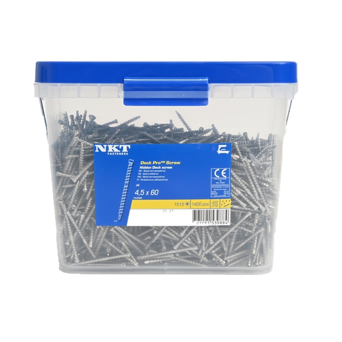 NKT Deck Pro trallskruv A4 syrafast, 1400 st.